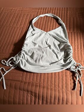 Ribbed Halter Tank Top in Light Mint Green